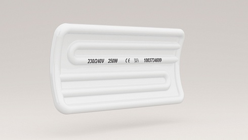 Ceramiczny zakrzywiony element grzejny na podczerwień